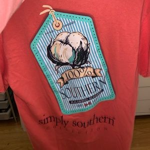 Simply Southern coral short sleeve t shirt